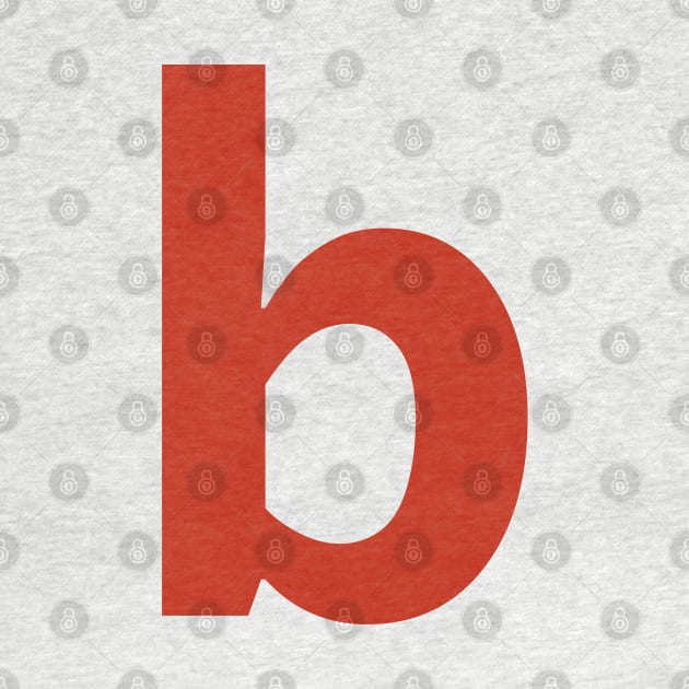 Letter b in Red Text Minimal Typography by ellenhenryart